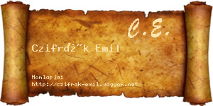 Czifrák Emil névjegykártya