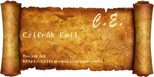 Czifrák Emil névjegykártya